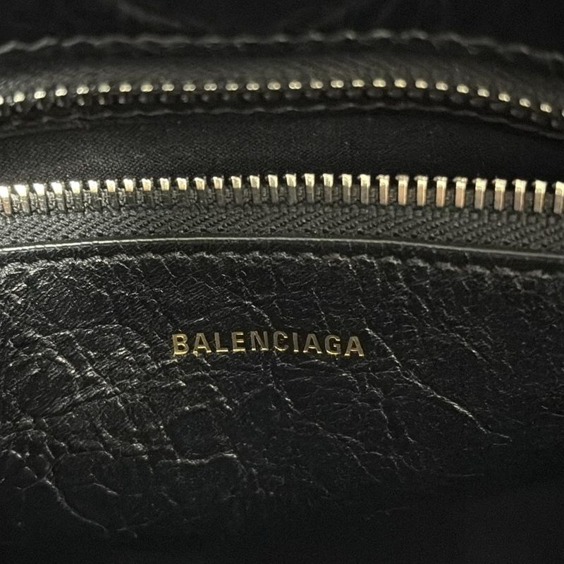 Balenciaga Tote Bag Balbes Shopper S 672983 Black Leather