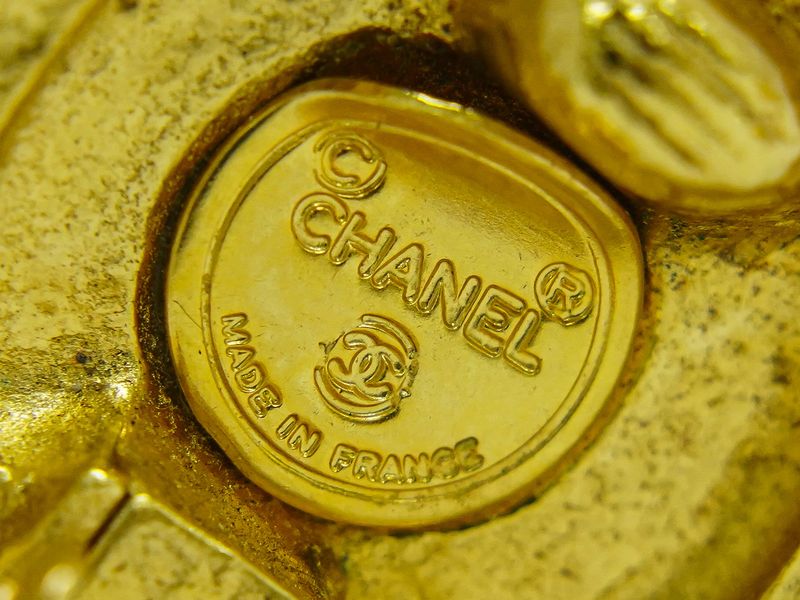 Authentic Chanel Coco Mark Earrings GP Gold Plated Coco Mark Accessories