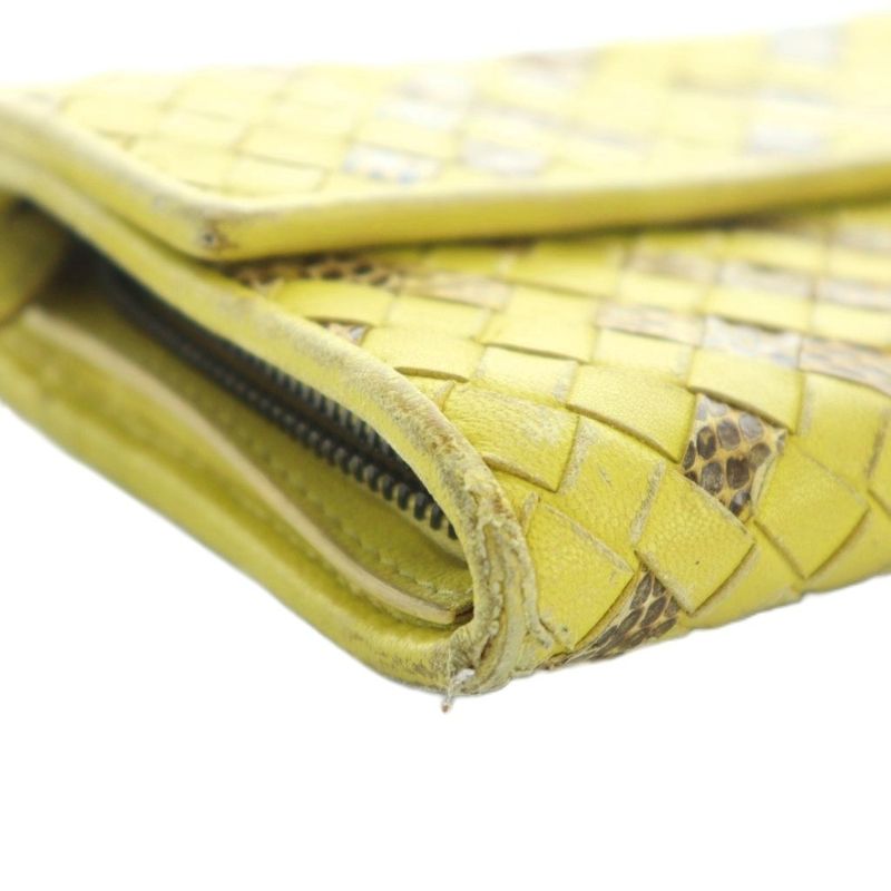 Bottega Veneta Long Wallet Leather Intrecciato Logo Yellow - GY11 MQ
