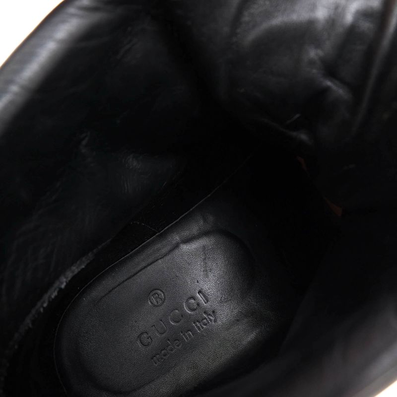 Gucci Work Boots Shoes Men Leather Genuine Black 101744 Stivaletto Suo Gomma