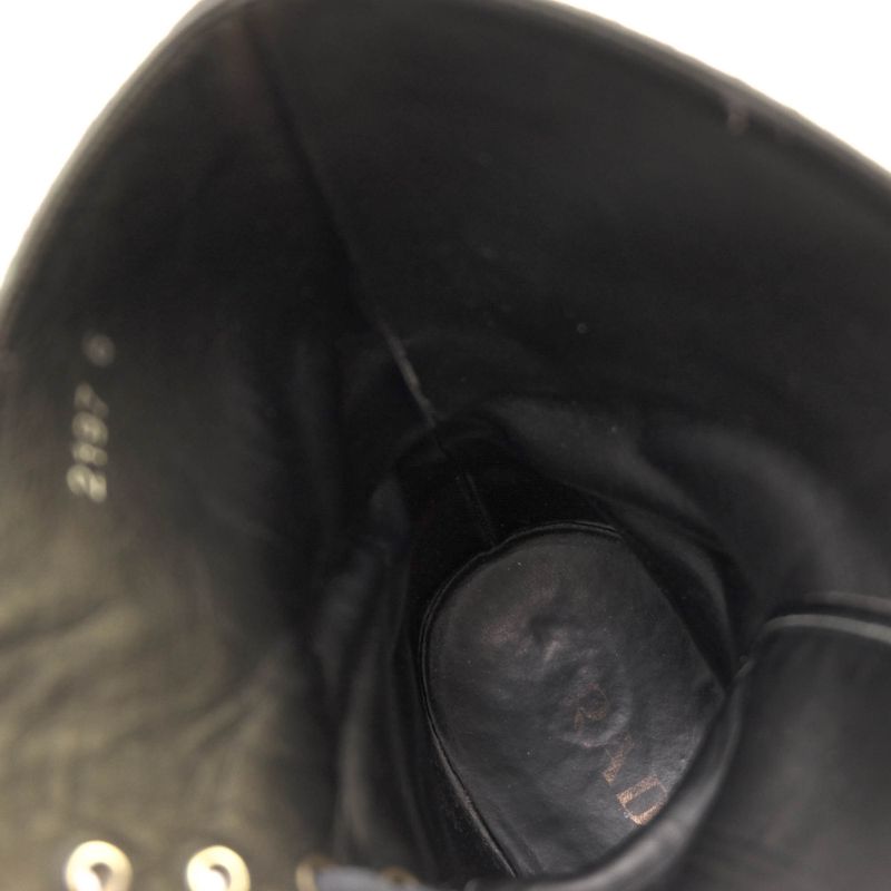 Prada Work Boots Shoes Men Suede Leather Genuine Black 2197 Plain Toe