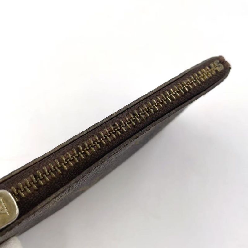 Louis Vuitton Pochette Cles Monogram PVC Brown Coin Case Gold M62650