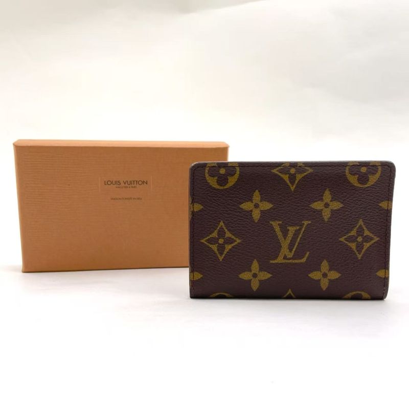 Louis Vuitton Porte 2 Carte Vertical Monogram PVC Brown Card Case Pass Case