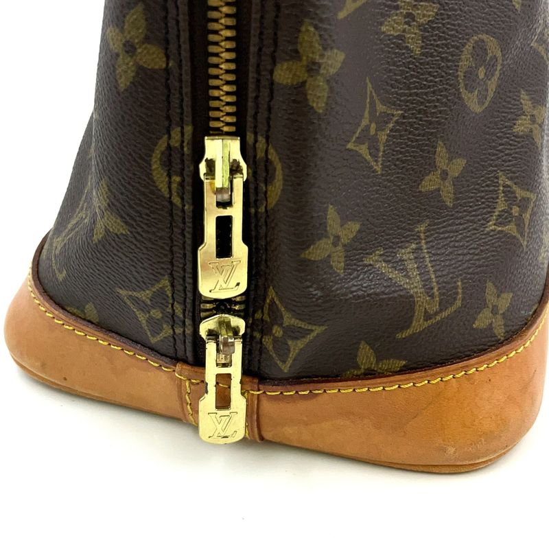 Louis Vuitton Alma PM Monogram Leather × PVC Brown Handbag Gold M51130