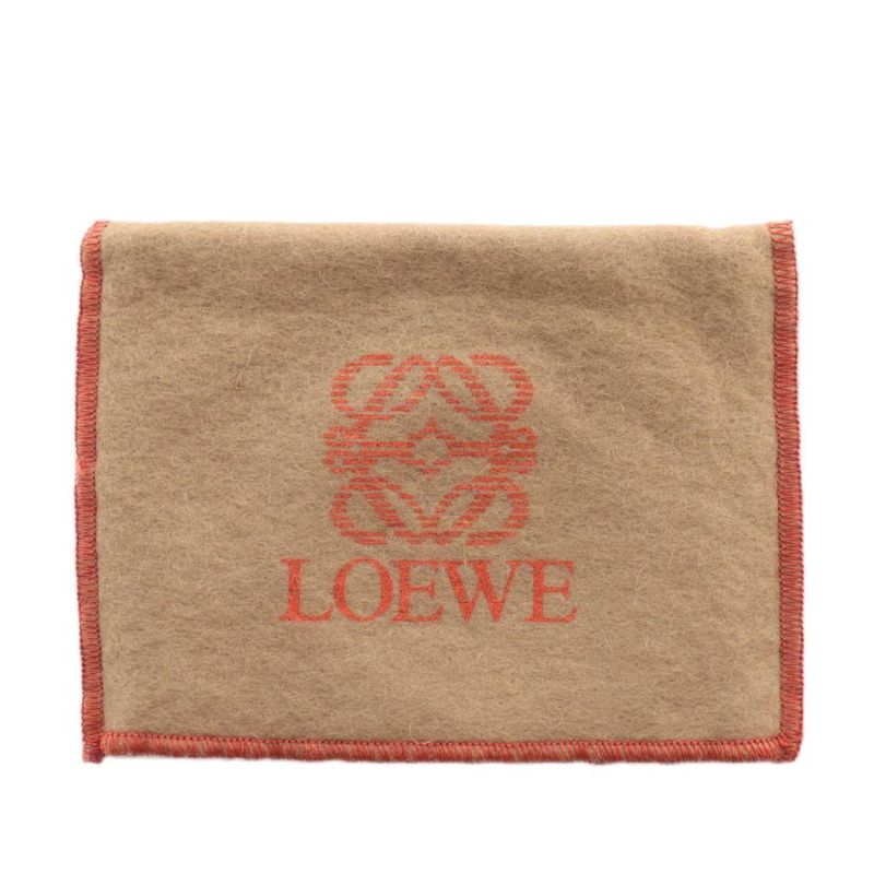 Loewe Coin Case Leather Round Shape Round Anagram Shape Push Red Xz-oh-gy11