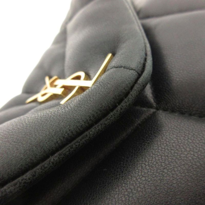 Saint Laurent Paris Lou Puffer Chain Shoulder Bag Lambskin Gue620333 Black