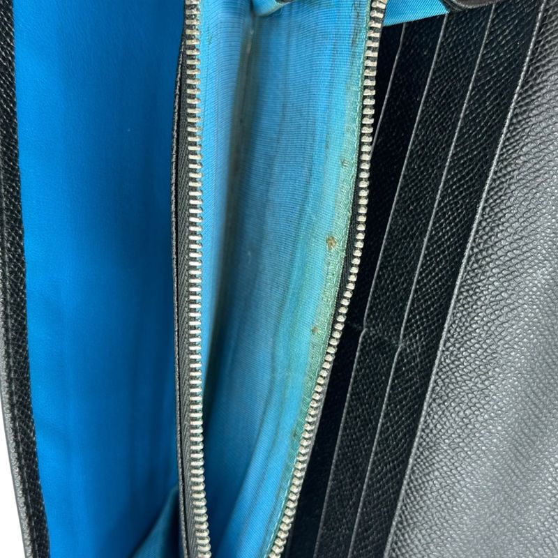 Bvlgari Logo Ring Leather Long Wallet Logo Ring Leather Long Wallet Black