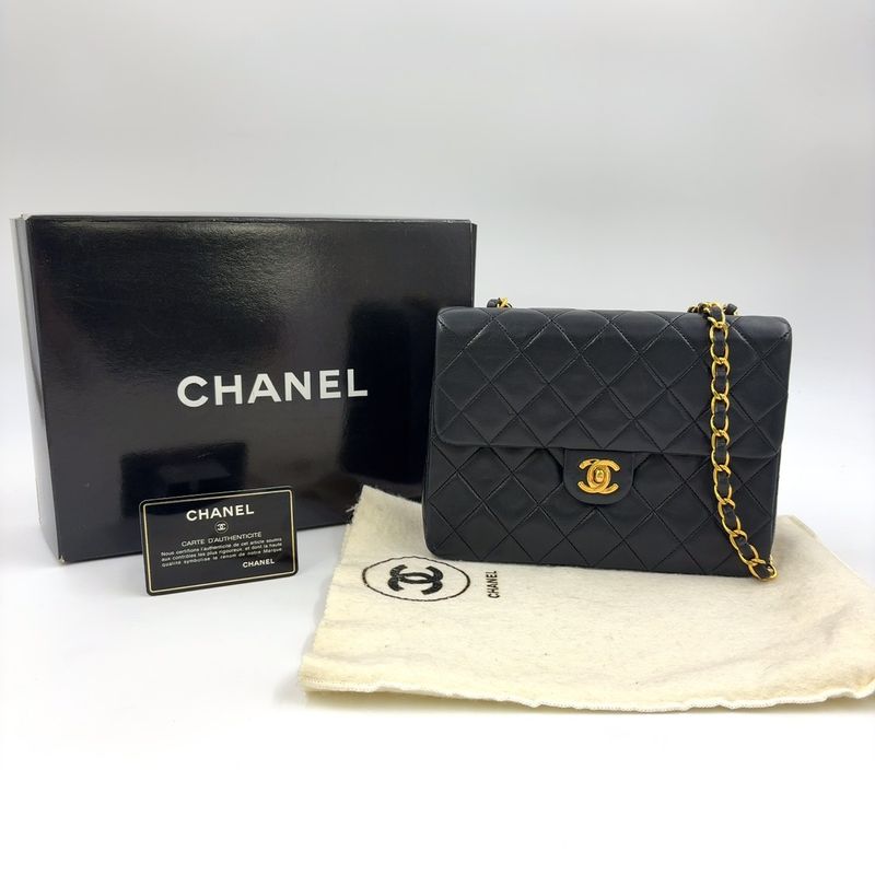 Chanel Matelasse Chain Serial No 1 Lambskin Black Shoulder Bag Gold