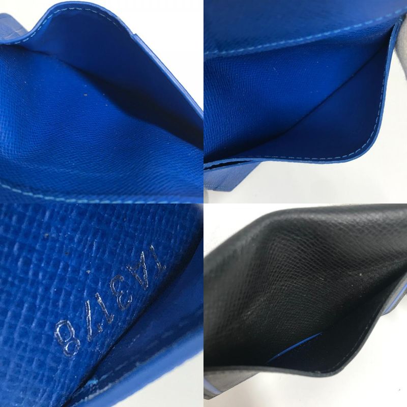 Louis Vuitton Card Case Organizer De Poche M63329 Taiga Leather Black