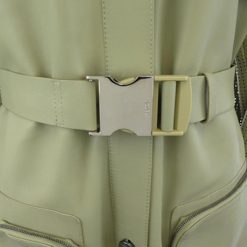 Fendi Fps789 A7WL Leather Coat