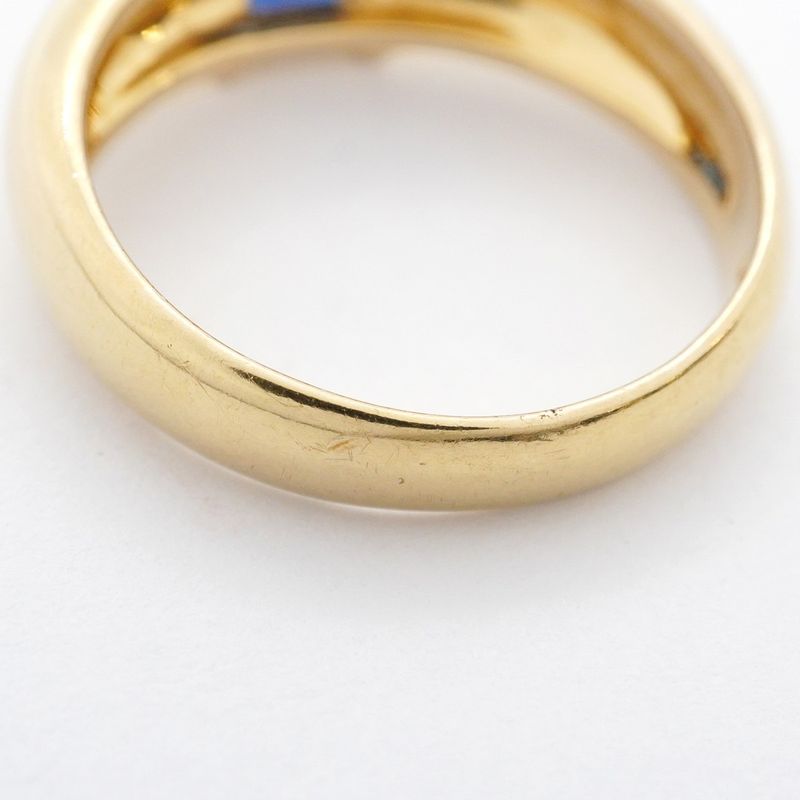 Tiffany & Co Stacking Ring 18K Yellow Gold Yellow Gold Sapphire Blue #9 Ladies