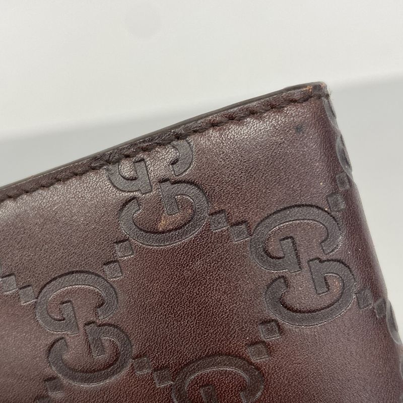 Guccissima 146229 Leather Brown Silver Hardware Women's Long Wallet