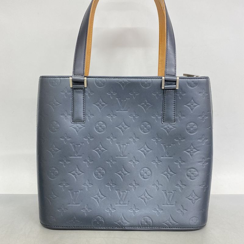 Louis Vuitton Monogram Matte Stockton M55115 Blue Women's Tote Bag