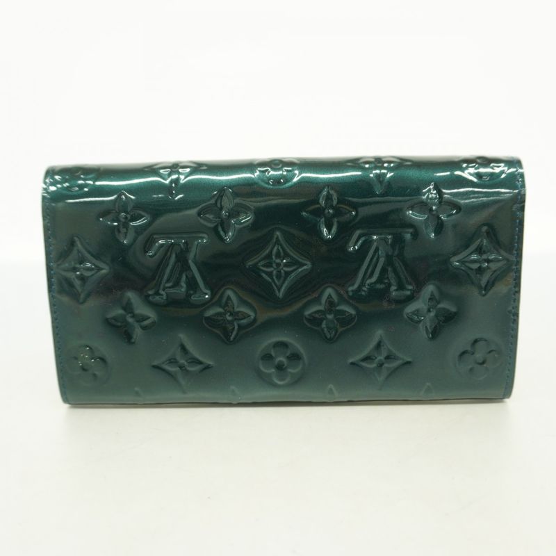 Louis Vuitton Vernis Portefeuille Sarah M93667 Blue New Women's Long Wallet