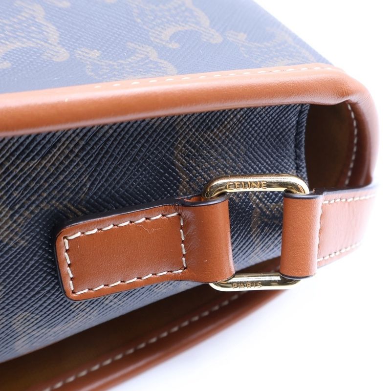 Celine Triomphe Folco Medium Bag Shoulder Bag Brown