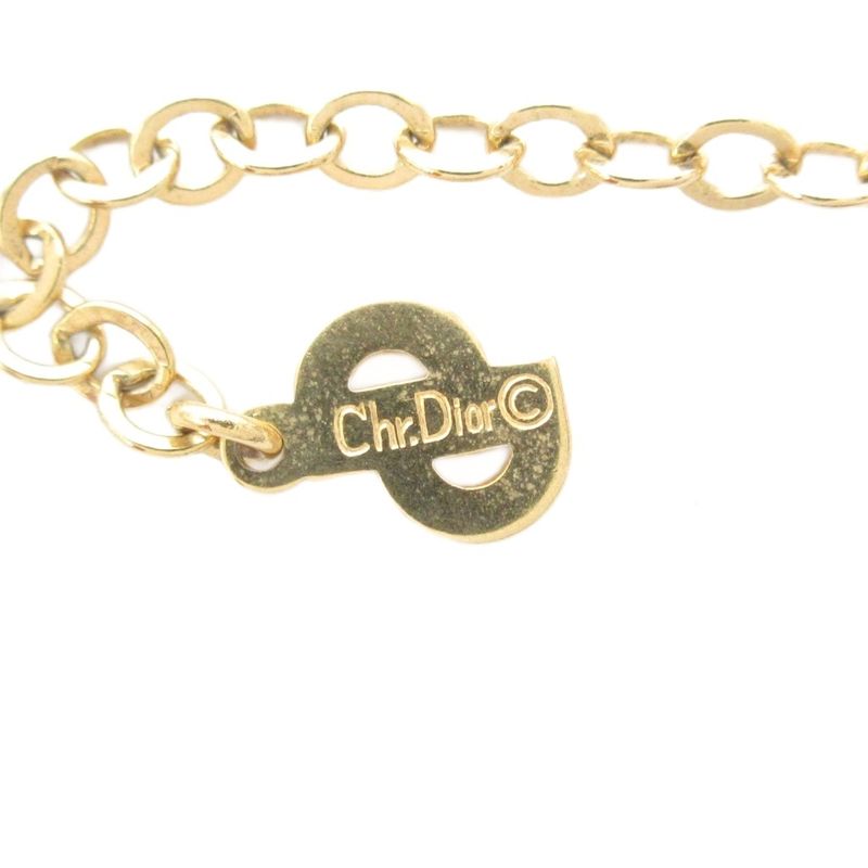 Christian DIOR Necklace Pendant CD Logo Gold Color AE - GY47