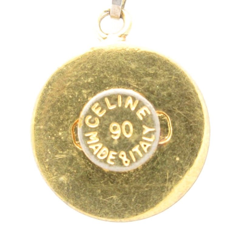 Celine Necklace Pendant Logo Plate Gold Color AE - GY47