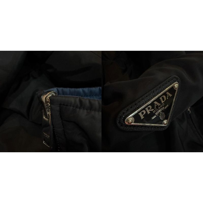 Prada 23AW Triangle Plate Triangle Logo Blouson Jacket Cotton Reversible 52