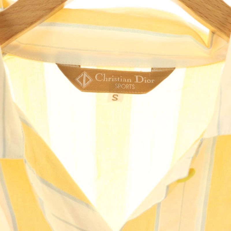 Christian DIOR Sports Striped Seventh Sleeve Shirt S Yellow HK - OS
