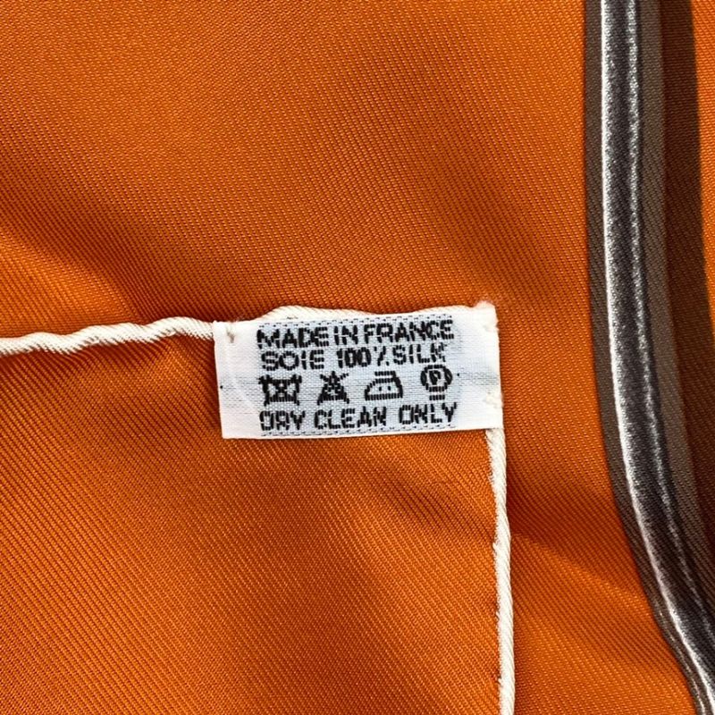 Hermes Carré 90 Vif Argent Silver Drop Scarf Silk Orange with Box
