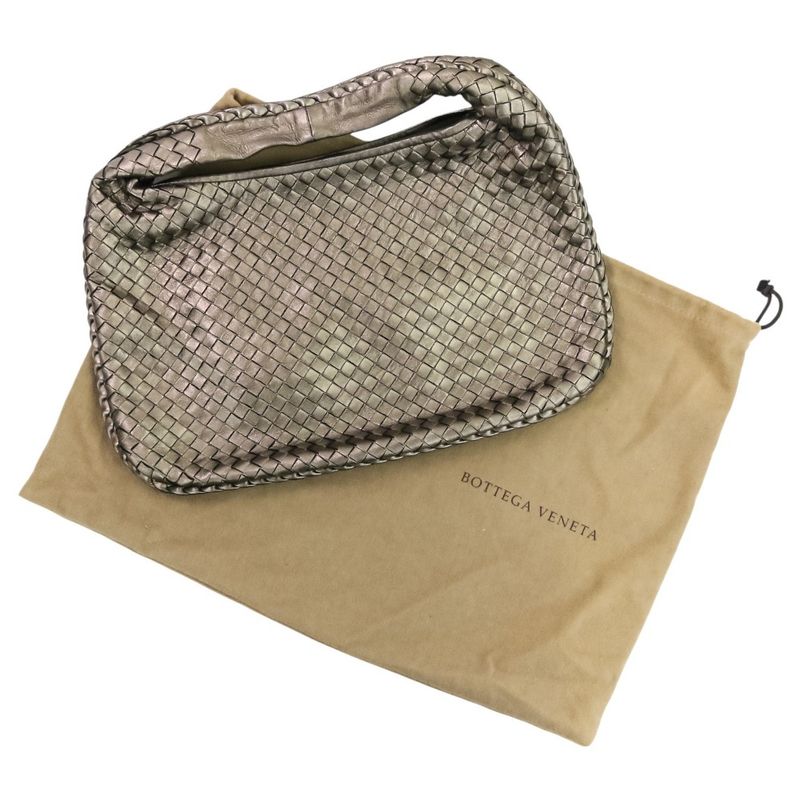 Good Bottega Veneta Intrecciato Leather Hobo One Shoulder Bag 115653 Metallic