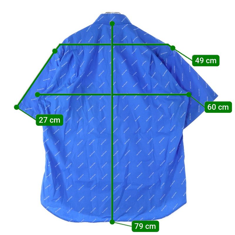 Balenciaga 18ss Logo Pattern Front Pocket Button-Down Short-Sleeved Shirt White