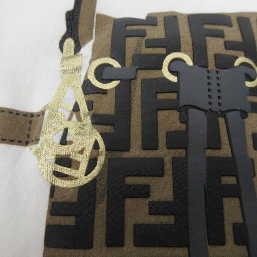 Fendi Kids Zucca Pattern Shoulder Bag Print T-Shirt Cut and Sleeve Short Sleeve