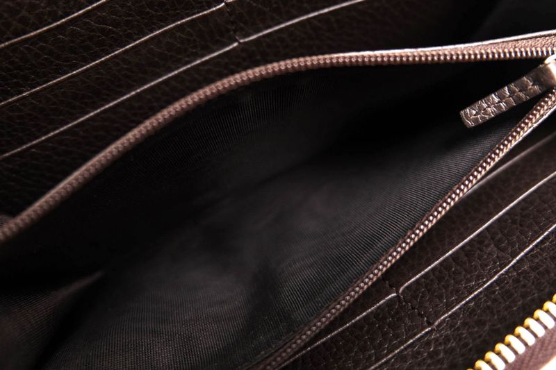 Gucci Long Wallet Men Leather Genuine Dark Brown 449347 Original Leather Dollar