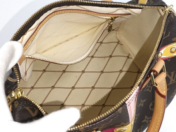 Louis Vuitton 2-Way Shoulder Handbag Monogram Summer Trunk Collection Speedy