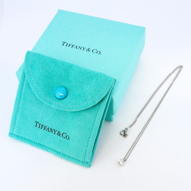 Tiffany & Co Necklace Solitaire 1PD Pt950 Platinum Diamond Ladies