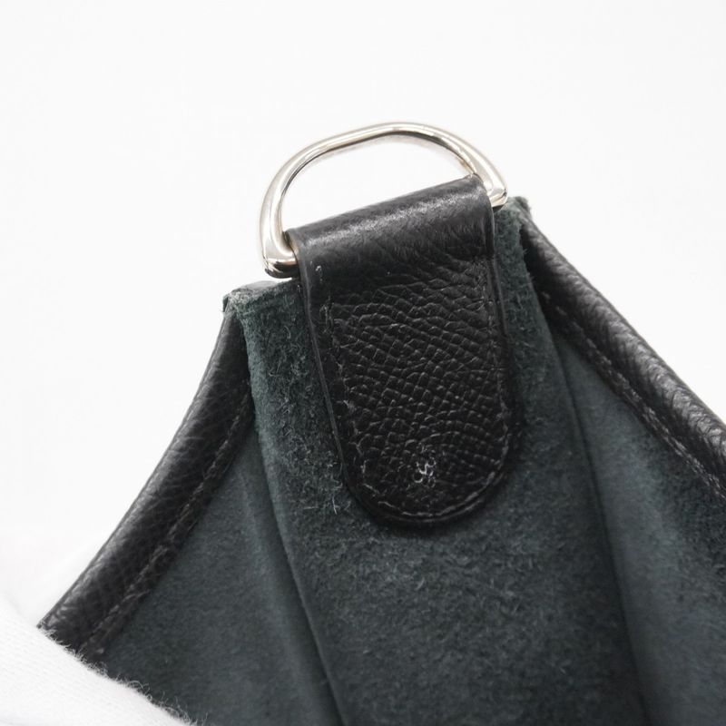 Hermes Shoulder Bag Evelyn GM 3 Epson Black Silver Hardware X Engraved Ladies