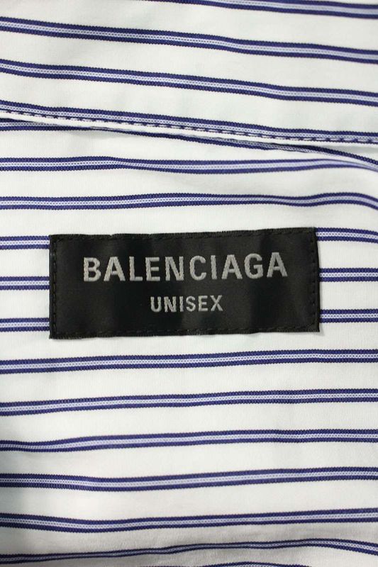 Balenciaga 809012 Trm04 Patchwork Striped Long Sleeve Shirt Men's XL