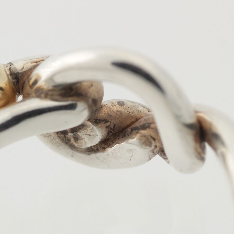 Tiffany & Co Vintage Love Knot Ring Accessories 925 750 Silver and Gold 2.7g