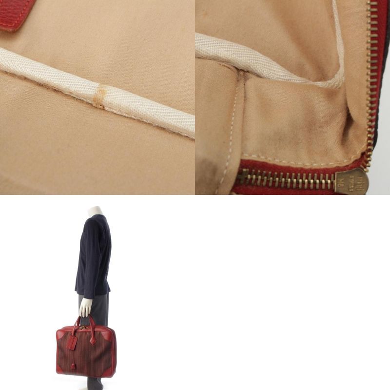 Hermes Victoria 45 Crinolan Buffalo Boston Bag Rouge Ashe Stamped G