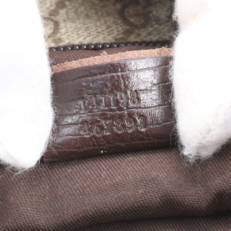 Gucci GG Supreme Leather Shoulder Bag Crossbody Messenger 141198 Brown Men CEE