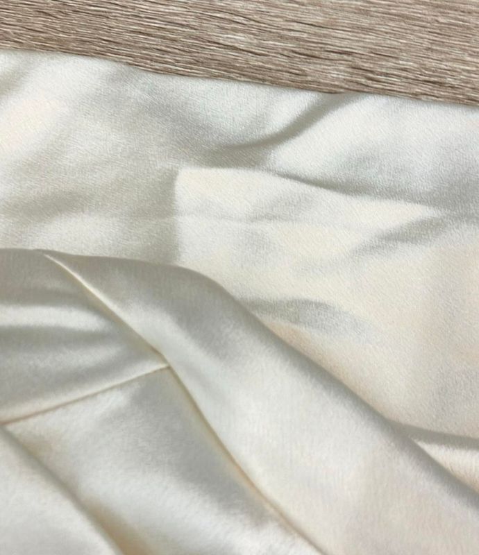 Saint Laurent Long Sleeve Blouse Off Shoulder 2023 Cowlback Silk Envers Satin