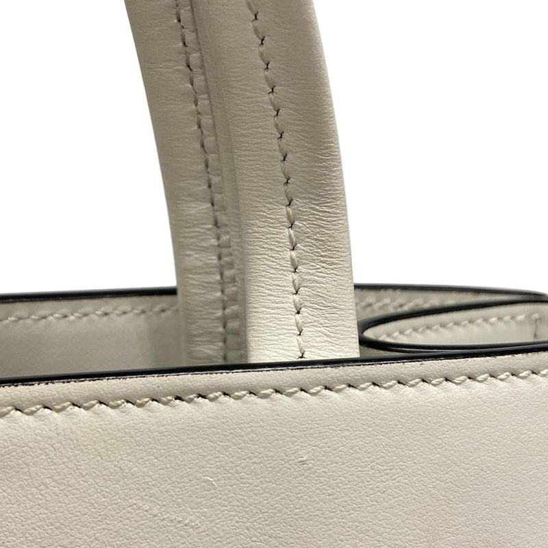Prada Tote Bag White Leather