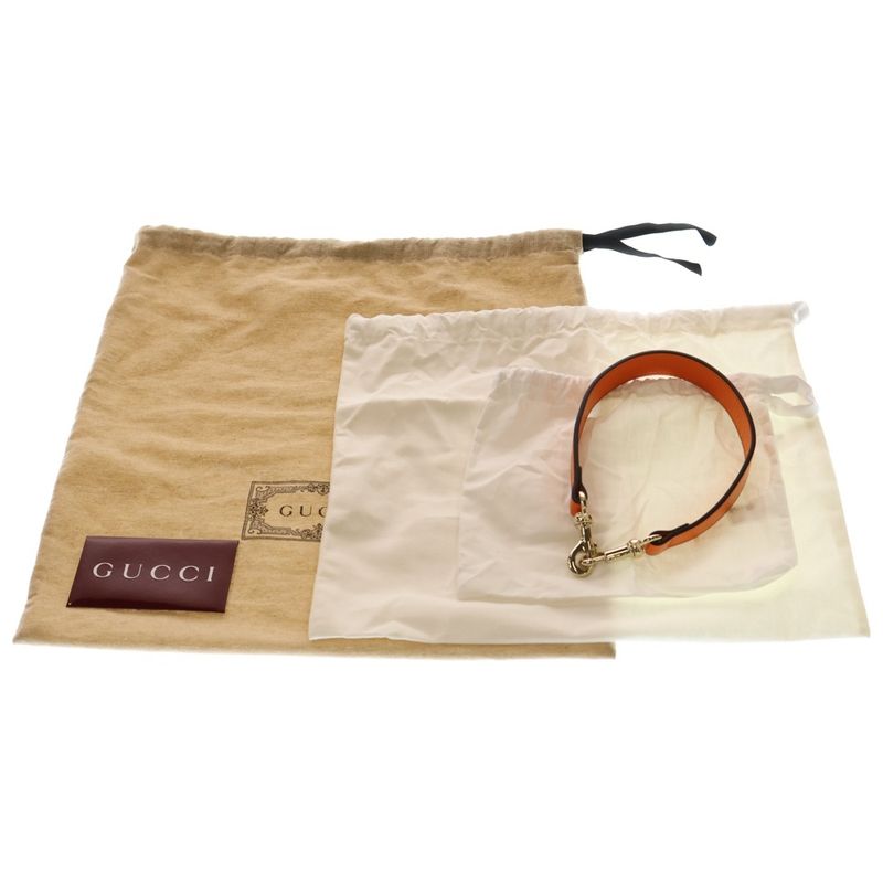 Gucci GG Canvas Moonside Mini Shoulder Bag Orange Canvas and Leather 786035