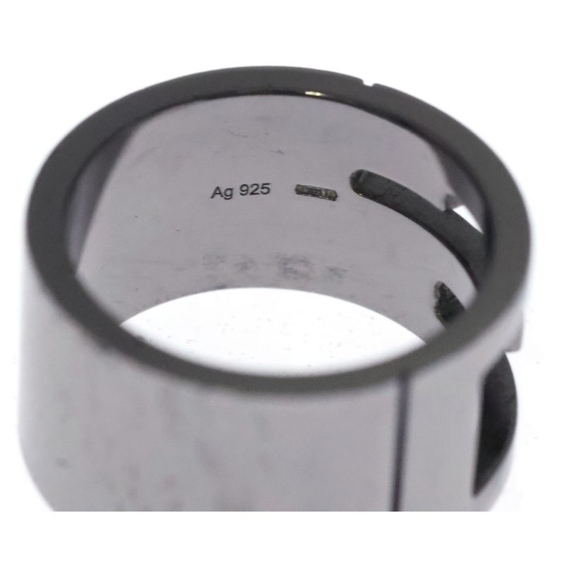 Gucci G Logo Ring Dark Silver Gunmetal Ag925