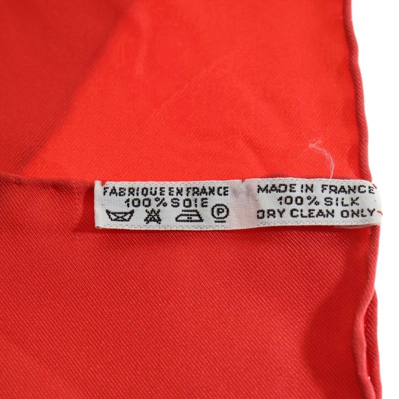 Hermes Carre 90 Au Fil de LA Sole Silk Scarf Red