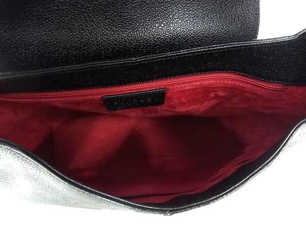 Bvlgari Shoulder Bag Black Leather Women Silver Hardware Excellent Condition