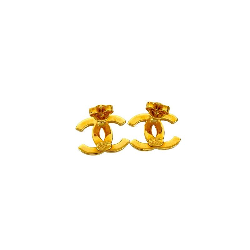 Chanel Vintage Logo Coco Mark GP Earrings Accessories Ladies 98P