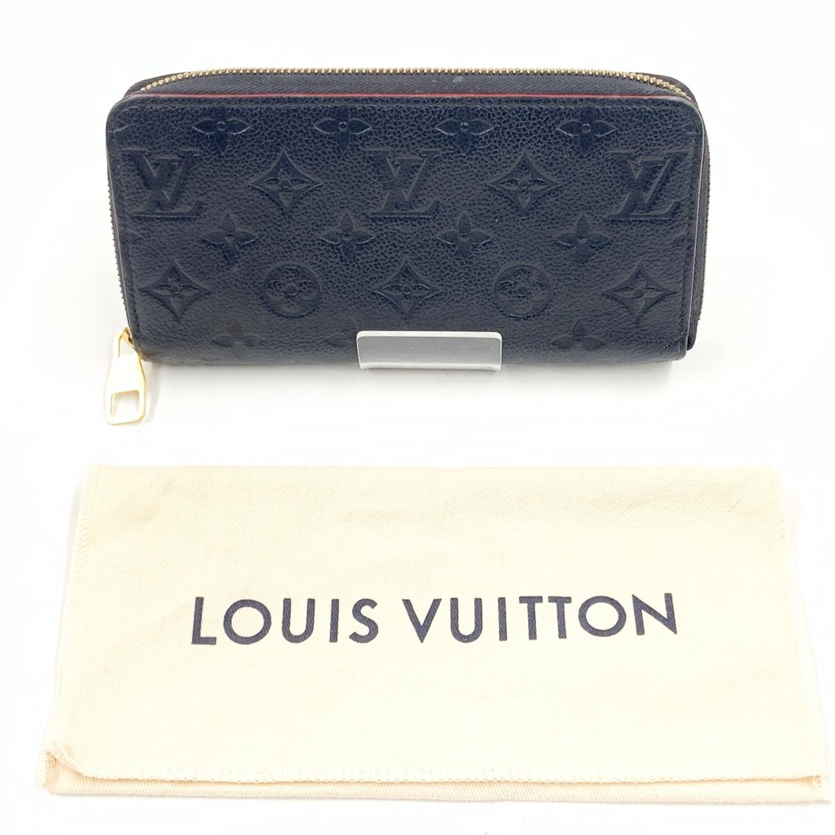 Louis Vuitton Monogram Empreinte Zippy Wallet Round Zipper Long Wallet Navy