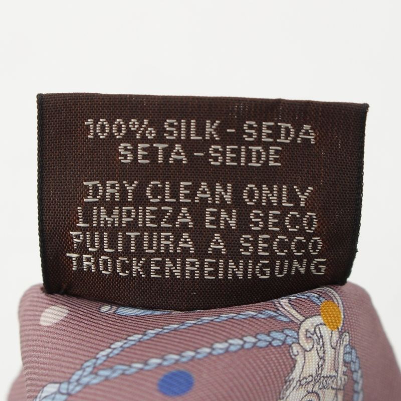 Hermes Twilly Silk Les Cles a Pois Scarf Marron Glace Gris Brown