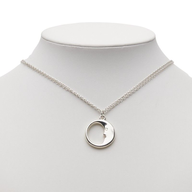 Tiffany & Co Man in the Moon Chain Pendant Necklace Sv925 Silver Ladies Tiffany