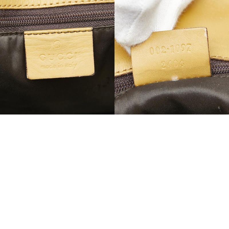 Gucci GG Canvas 002 1097 Beige Brown Canvas Leather Women's Gucci