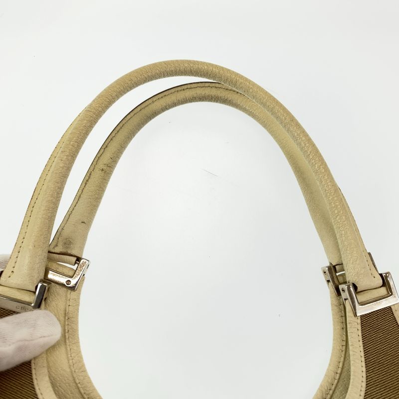 Gucci Jackie Beige White Silver Hardware Canvas 002 1067 Shoulder Bag Handbag