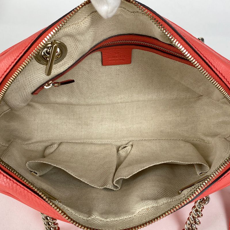 Gucci Soho Double Chain Shoulder Bag Interlocking G Tassel Fringe Shoulder Bag