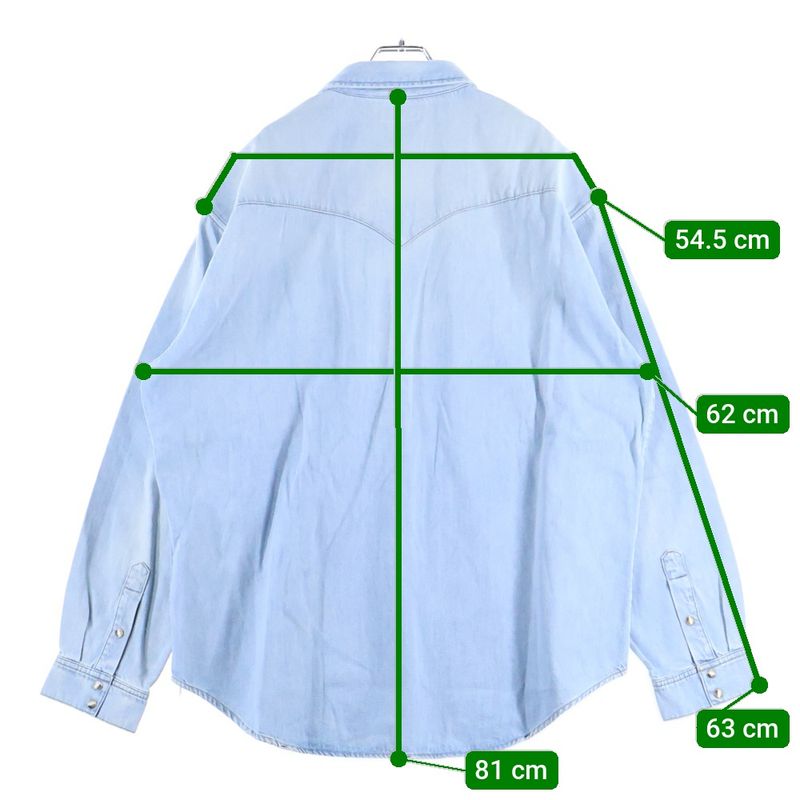 Celine Western Shirt in Faded Summer Wash Denim 2t303361u.08yk Western Denim