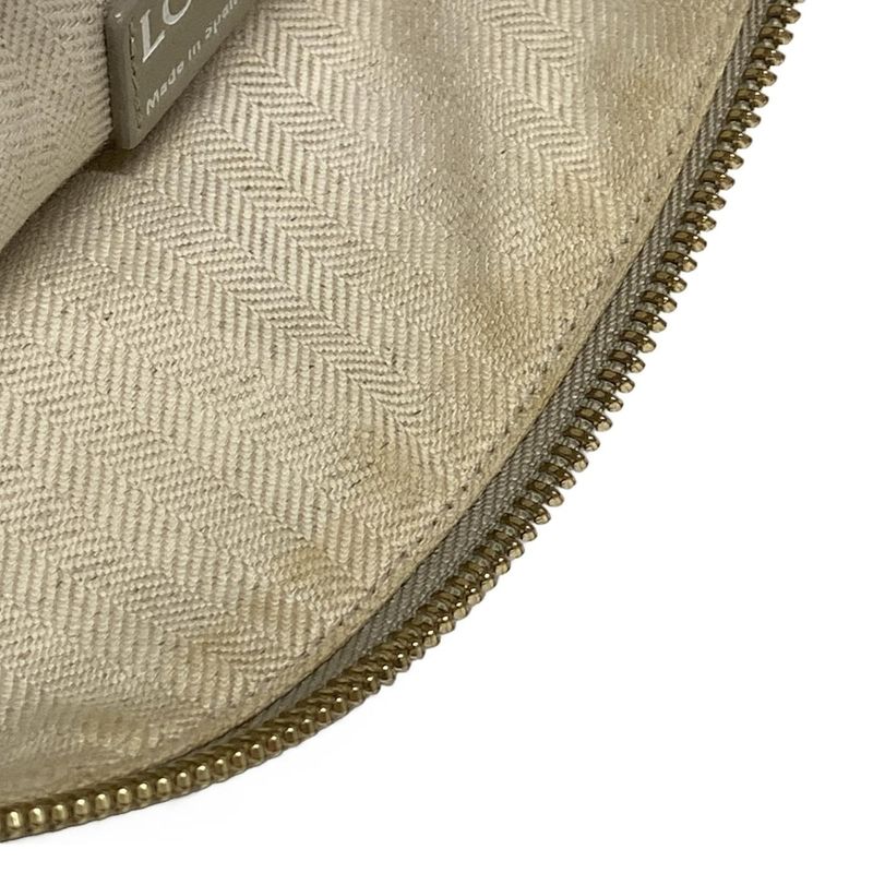 Loewe Clutch Bag - Gray Beige Shape Stamped Leather